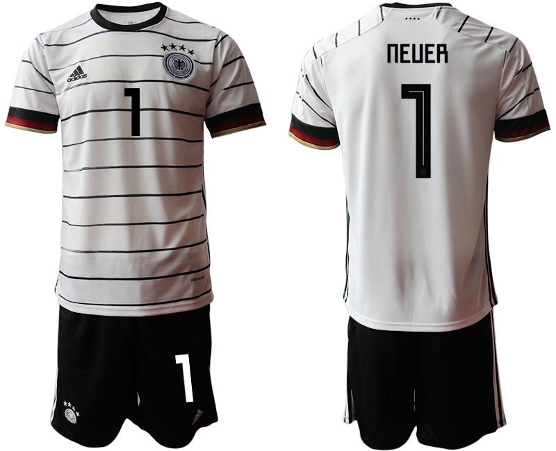 Men 2021 European Cup Germany home white #1 Soccer Jersey